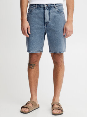 Solid Solid Pantaloni scurți de blugi 21107657 Albastru Straight Fit