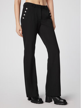 Simple Simple Kalhoty z materiálu SPD500-03 Černá Regular Fit