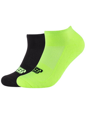Skechers Skechers Skarpety krótkie Skechers 2PPK Basic Cushioned Sneaker Socks Zielony