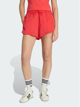 adidas adidas Szorty materiałowe 159070 Czerwony Loose Fit