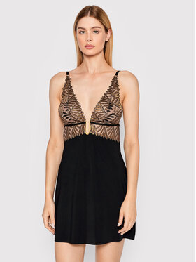 Aubade Aubade Spavaćica IRIS VAN HERPEN Sensory Illusion RC40 Crna Regular Fit