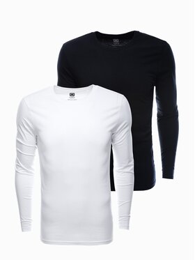 Ombre Ombre Komplet 2 longsleeve Z43 Biały Regular Fit