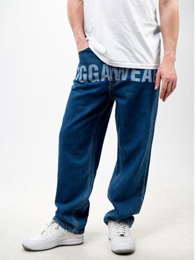 Jigga Wear Jigga Wear Jeansy Szerokie Spodnie Jeansowe BAGGY Męskie Niebieskie Jigga Wear Front Laser L Niebieski Baggy Fit