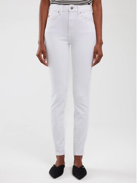BIG STAR BIG STAR Jeansy Melinda High Waist 101 Biały Slim Fit