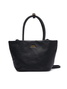Tommy Hilfiger Tommy Hilfiger Torbica Th Marina Bucket Leather AW0AW18739 Crna