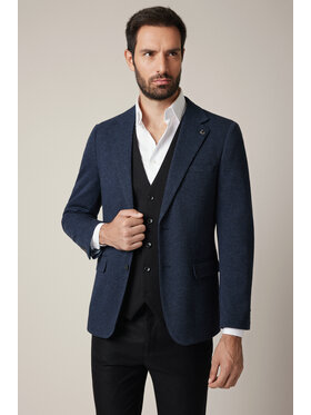 Lancerto Lancerto Marynarka Craco MA131225000009 Granatowy Slim Fit