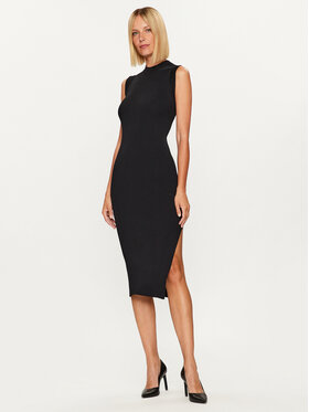 Morgan Morgan Pletena obleka 232-RMLINDA Črna Slim Fit