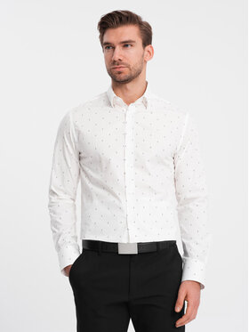 Ombre Ombre Koszula OM-SHCS-0156 Biały Regular Fit
