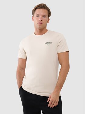 4F 4F T-Shirt 4FWSS25TTSHM1974-12S Biały Regular Fit