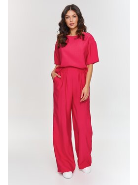 Makadamia Makadamia Komplet bluzka i spodnie m881 Różowy Loose Fit