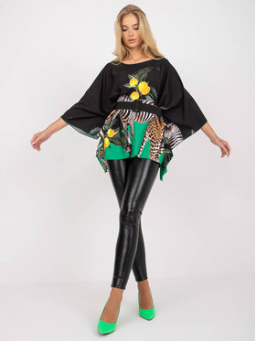 ITALY MODA ITALY MODA Bluzka 222603 Czarny Regular Fit