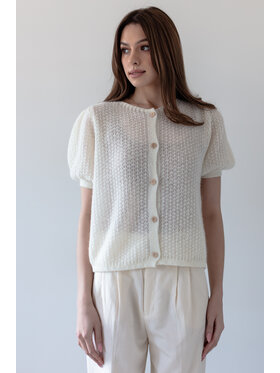 Fobya Fobya Sweter F2025 Écru Basic Fit