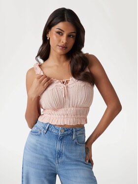 Guess Guess Top 175139 Różowy Classic Fit