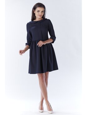 Awama Awama Sukienka codzienna A183 Granatowy Basic Fit