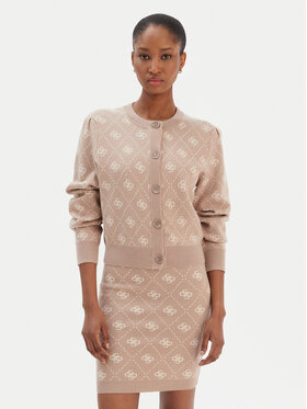 Guess Guess Pletena jopica W4BR0D Z3JD2 Bež Regular Fit