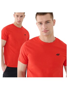 4F 4F T-Shirt 4FWMM00TTSHM2256-62S Czerwony Regular Fit