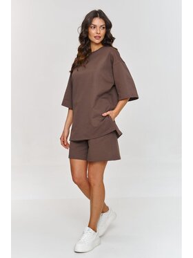 Makadamia Makadamia Dres m870 Brązowy Oversize