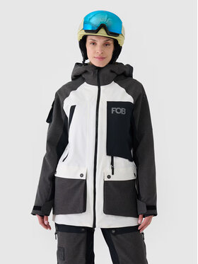4F 4F Snowboardová bunda 4FWAW24TTJAF587-11S Biela Regular Fit