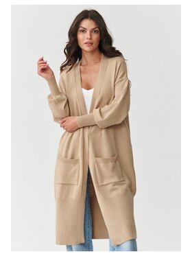 Makadamia Makadamia Kardigan S167 Beżowy Loose Fit