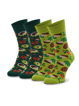 Zooksy Zooksy Set od 2 para unisex visokih čarapa Mixtury Leśne Zelena