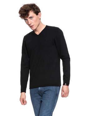 Mustang Mustang Sweter EMIL V ROLLEDGE Czarny Regular Fit