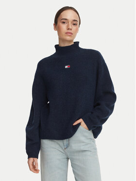 Tommy Jeans Tommy Jeans Sweter Badge DW0DW23349 Granatowy Relaxed Fit