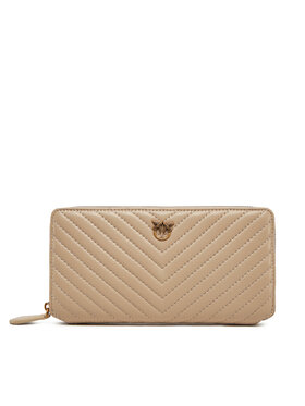 PINKO PINKO Velká dámská peněženka Ryder Zip Around AI 24-25 PCPL 100250 A0GK Béžová