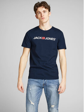 Jack&Jones Jack&Jones T-Shirt Corp Logo 12137126 Granatowy Slim Fit