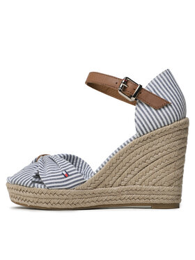 Tommy Hilfiger Espadrile Basic Seersucker High Wedge FW0FW07160 Modra