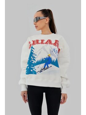 Chiara Wear Chiara Wear Bluza Bluza damska oversize APRES SKI Biały Oversize