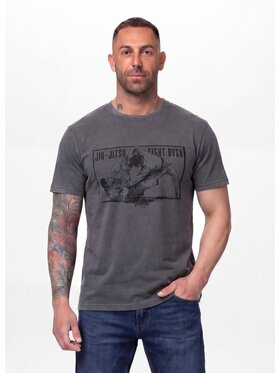 PITBULL PITBULL T-Shirt JIU-JITSU FIGHT DVSN Szary Regular Fit