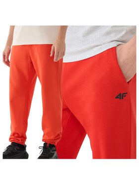 4F 4F Jogger nohavice 4FWMM00TTROM1139-62S Červená Regular Fit