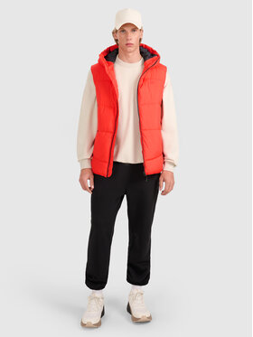 4F 4F Kamizelka MIDSHOP TEXTILE Czerwony Regular Fit