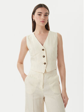 Marella Marella Kamizelka garniturowa Emme by Marella Veranda 2615151032 Kremowy Regular Fit