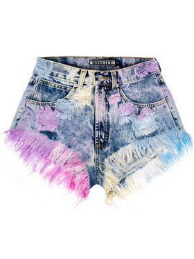 MissDenim MissDenim Szorty jeansowe High Waist Kolorowy Regular Fit