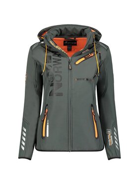 Geographical Norway Geographical Norway Kurtka softshell WU8184F/GNO-Dark Grey / Orange Szary Regular Fit