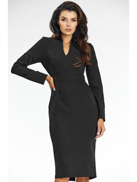 Awama Awama Sukienka wieczorowa A667 Czarny Basic Fit