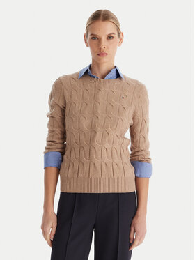 Tommy Hilfiger Tommy Hilfiger Pulover WW0WW43586 Bej Regular Fit