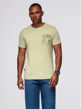 Ombre Ombre T-Shirt OM-TSPT-0227 Zielony Regular Fit