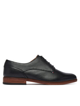 Tommy Hilfiger Tommy Hilfiger Īsi apavi Hilfiger Leather Dress Shoe FM0FM05777 Melns