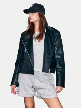 Noisy May Noisy May Geacă din imitație de piele Rocket 27032993 Negru Regular Fit