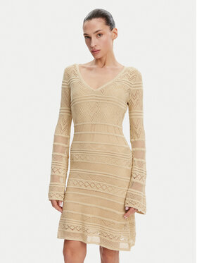 Guess Guess Rochie tricotată W5GK48 Z3E22 Bej Slim Fit