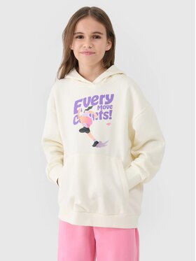 4F 4F Bluza 4FJASAW24TSWSF2156-11S Biały Oversize