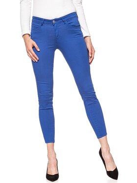 Wrangler Wrangler Spodnie materiałowe SKINNY CROP Niebieski Slim Fit