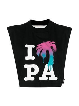 Palm Angels Palm Angels Top pwac011s23jer0011084 Czarny Regular Fit