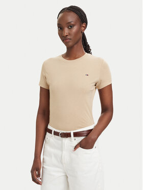 Tommy Jeans Tommy Jeans Marškinėliai DW0DW20459 Šviesiai smėlinė Slim Fit