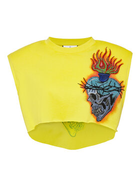 PHILIPP PLEIN PHILIPP PLEIN Tank top 2587 Żółty Skin Tight Fit
