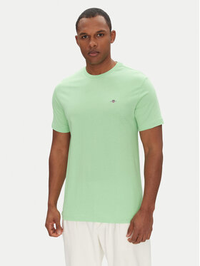 Gant Gant T-krekls Shield 2003184 Zaļš Regular Fit
