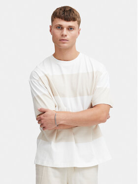 Solid Solid T-Shirt Ijam 21108144 Beżowy Regular Fit