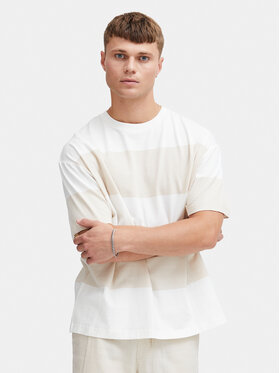 Solid Solid T-Shirt Ijam 21108144 Μπεζ Regular Fit